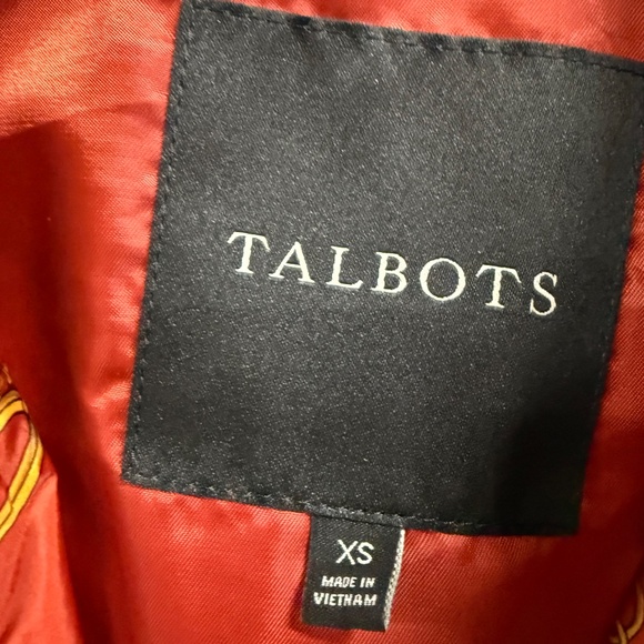 Talbots Equestrian print Quilted Vest, XS, Rust - Picture 4 of 6